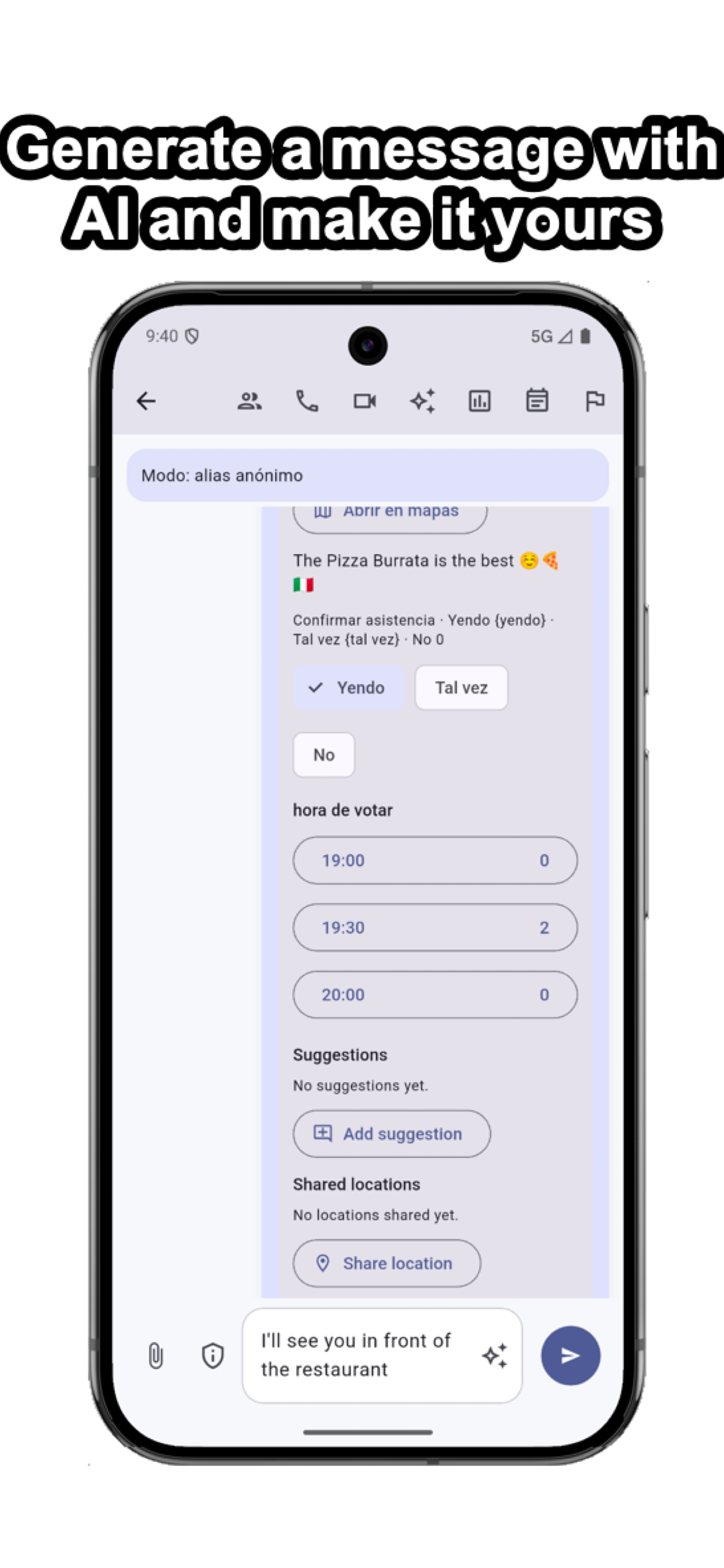 Pulse Chat AI Draft screenshot