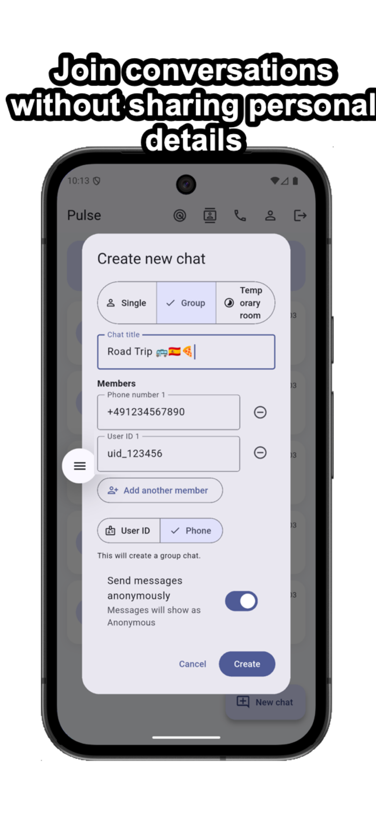 Pulse Chat group chat screenshot